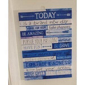 New Inspirational Wall-Art - Positive Quotes Office Wall Decor- Blue Motivationa